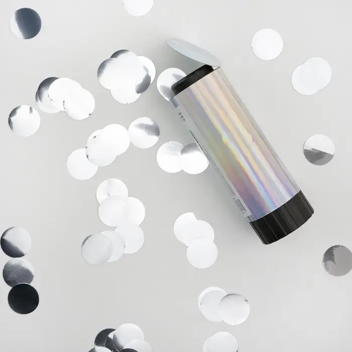 Хлопушка пружинная  "Круги" фольга, серебро (4/10 см)