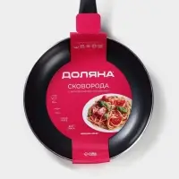 Сковорода Доляна Basic, d=26 см, h=6 см, пластиковая ручка, антипригарное покрытие, индукция, чёрная