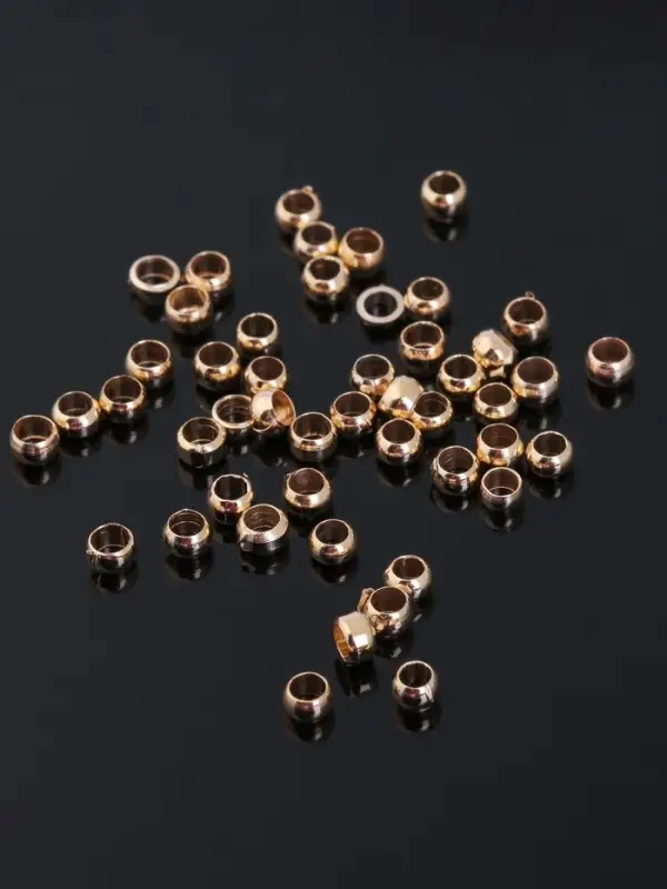 Кримп - зажимная бусина СМ-355, набор 50 шт. 3 мм, цвет золото