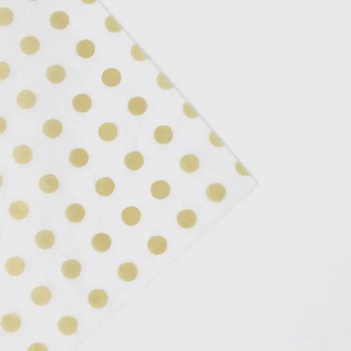 Бумага упаковочная тишью &laquo;Золото, горох&raquo;, 50 х 70 см