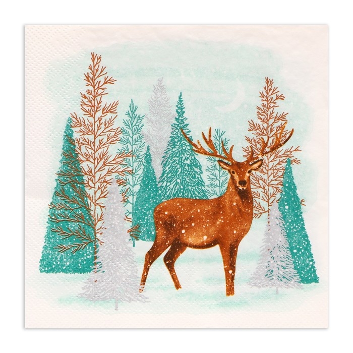 Новогодние салфетки бумажные Home Collection Сlassic «Лесной олень», 3 слоя, 33х33 см, 20 шт Новогодние салфетки бумажные Home Collection Сlassic «Лесной олень», 3 слоя, 33х33 см, 20 шт