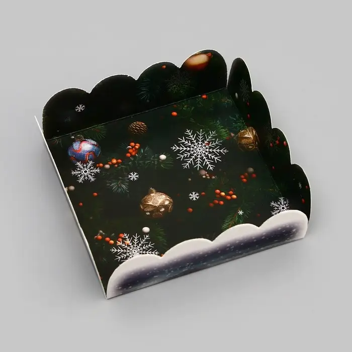 Коробка для печенья, кондитерская новогодняя упаковка, «Исполнения желаний», 9×9×3 см Коробка для печенья, кондитерская новогодняя упаковка, «Исполнения желаний», 9×9×3 см