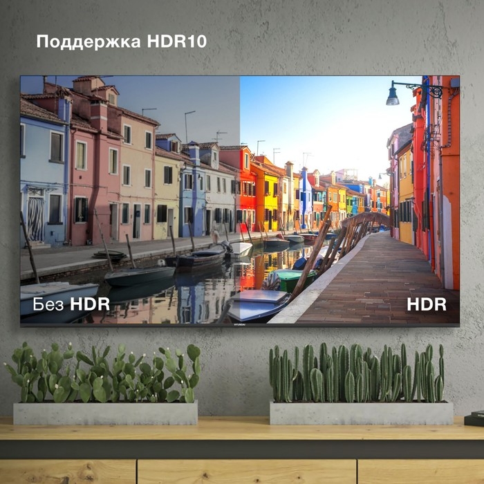 Телевизор LED Hyundai 75 Телевизор LED Hyundai 75" H-LED75BU7005 Яндекс.ТВ Frameless черный 4K Ultra HD 60Hz DVB-T D