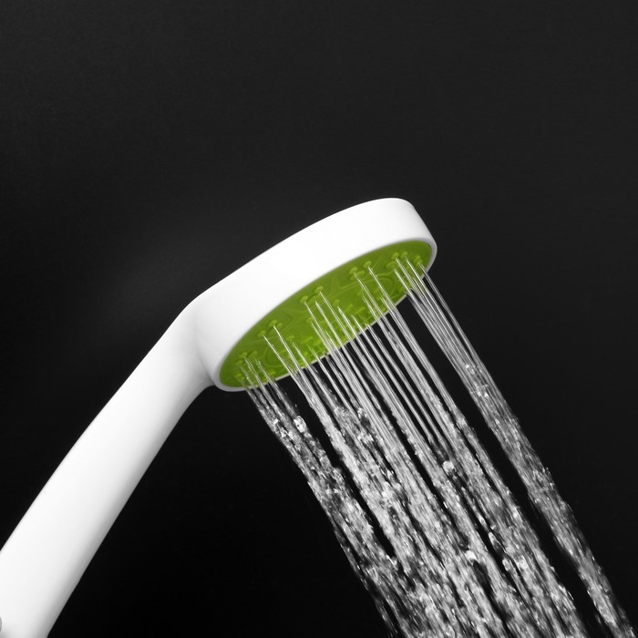 Душевая лейка ZEIN Z0207, 1 режим, пластик, цвет белый с зеленой вставкой Душевая лейка ZEIN Z0207, 1 режим, пластик, цвет белый с зеленой вставкой