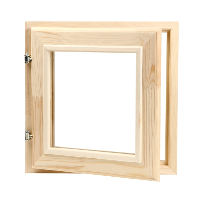 Окно, 40×40см, двойное стекло, наружнее открывание, ХВОЯ Окно, 40×40см, двойное стекло, наружнее открывание, ХВОЯ