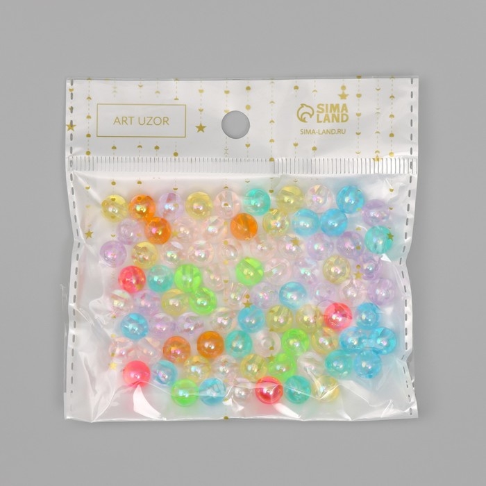 Бусины для творчества пластик Бусины для творчества пластик "Мыльный пузырь разноцветный" набор 20 гр 0,8х0,8х0,8 см