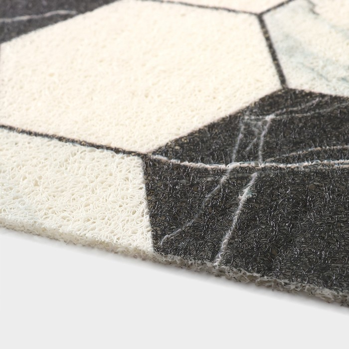 Коврик придверный грязезащитный Доляна «Мрамор», вырезной, 60×90 см, цвет серый Коврик придверный грязезащитный Доляна «Мрамор», вырезной, 60×90 см, цвет серый