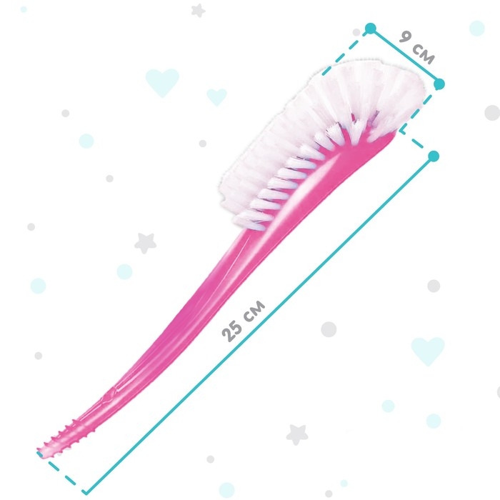 Ёршик для бутылочек и сосок, цвет розовый, 25х9см, Крошка Я Ёршик для бутылочек и сосок, цвет розовый, 25х9см, Крошка Я