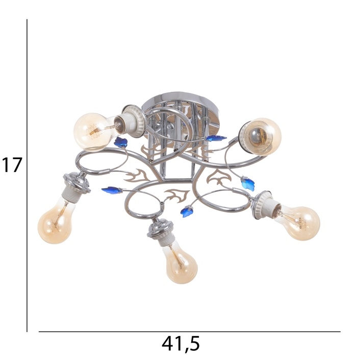 Люстра Люстра "Аура" бп 5х40Вт Е27 Хром МОДЕЛЬ: 2612363