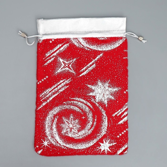 Мешочек подарочный плюш «Новый год пришел», тиснение, 20 х 30 см +/- 1.5 см, Новый год