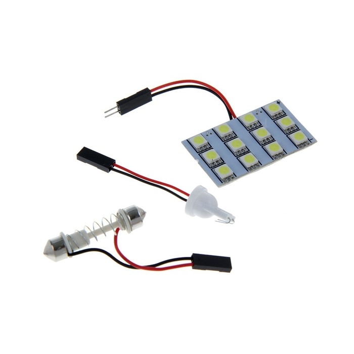 Автолампа светодиодная Cartage, 12 В, 12 SMD-5050, свет белый Автолампа светодиодная Cartage, 12 В, 12 SMD-5050, свет белый