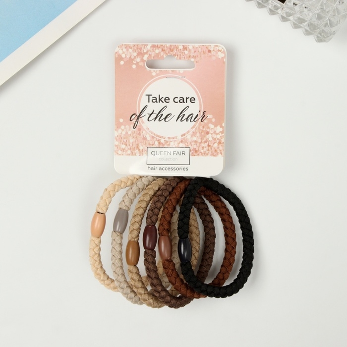 Резинка для волос Резинка для волос "Спорт экстра" (набор 6 шт) классика плетение, 5 см