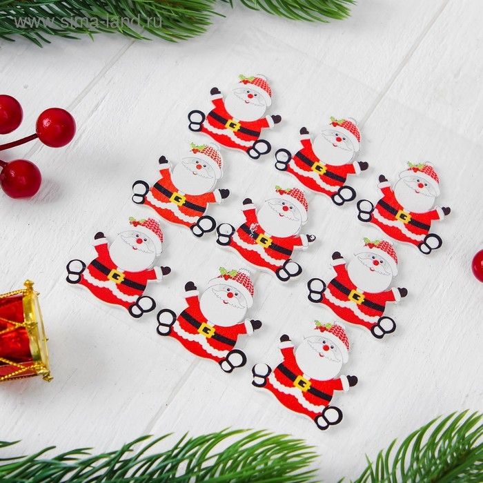 Новогодний декор-наклейки Новогодний декор-наклейки "Весёлый дедушка", набор 9 шт.