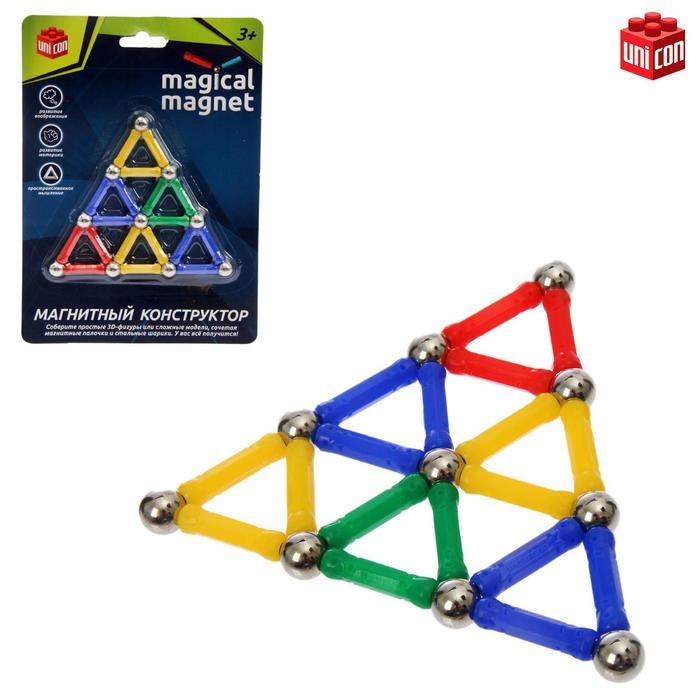 Конструктор магнитный «Треугольник», 28 деталей Конструктор магнитный «Треугольник», 28 деталей