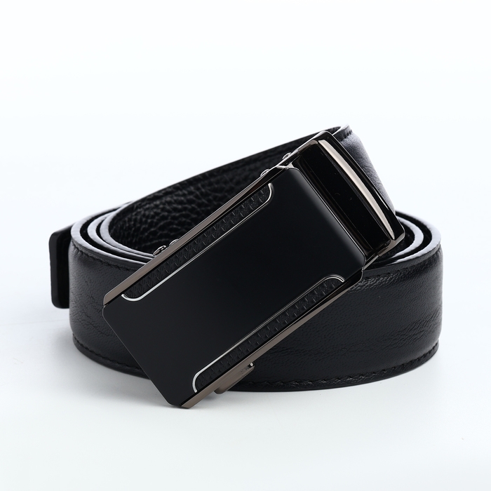 Ремень мужской, ширина 3,5 см, пряжка автомат, цвет чёрный Ремень мужской, ширина 3,5 см, пряжка автомат, цвет чёрный