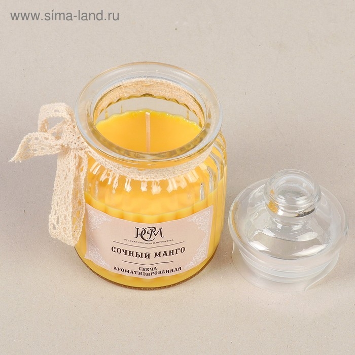 Свеча в банке ароматизированная  Свеча в банке ароматизированная "Сочный манго" 180гр, время горения 45ч