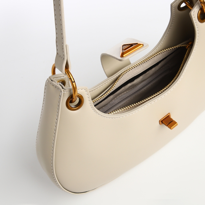 Сумка женская багет на молнии TEXTURA, средний размер, цвет молочный Сумка женская багет на молнии TEXTURA, средний размер, цвет молочный