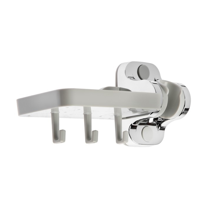 Держатель для душевой лейки Accoona A377, нерегулируемый, пластик, мыльница, хром Держатель для душевой лейки Accoona A377, нерегулируемый, пластик, мыльница, хром