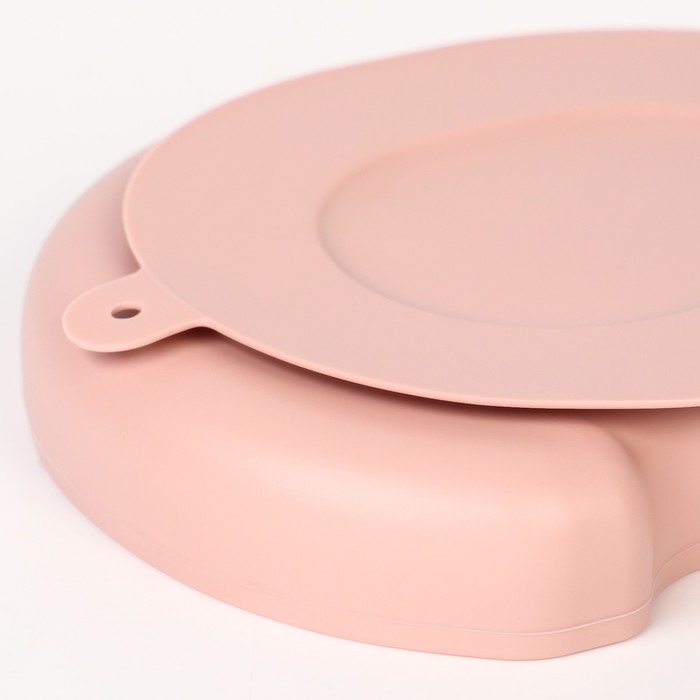 Тарелка детская 2 секции, «Слоник» M&B, 16х19,8х3, пыльная роза Тарелка детская 2 секции, «Слоник» M&B, 16х19,8х3, пыльная роза