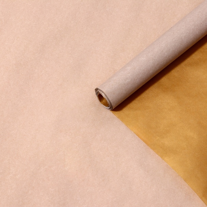 Пергамент флористический  Пергамент флористический "Золото+белый", 0,6 х 10 м, 52 г/м2