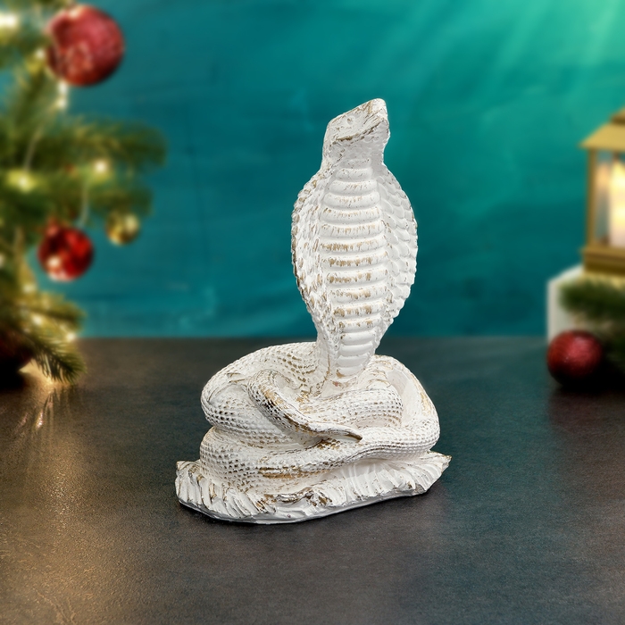 Фигура Фигура "Кобра" 24см, белое золото