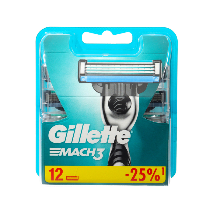 Сменные кассеты Gillette Mach 3, 12 шт Сменные кассеты Gillette Mach 3, 12 шт