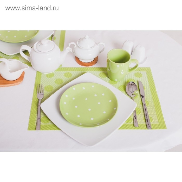 Кружка керамическая Доляна «Зелёный Горох», 360 мл, цвет зелёный Кружка керамическая Доляна «Зелёный Горох», 360 мл, цвет зелёный