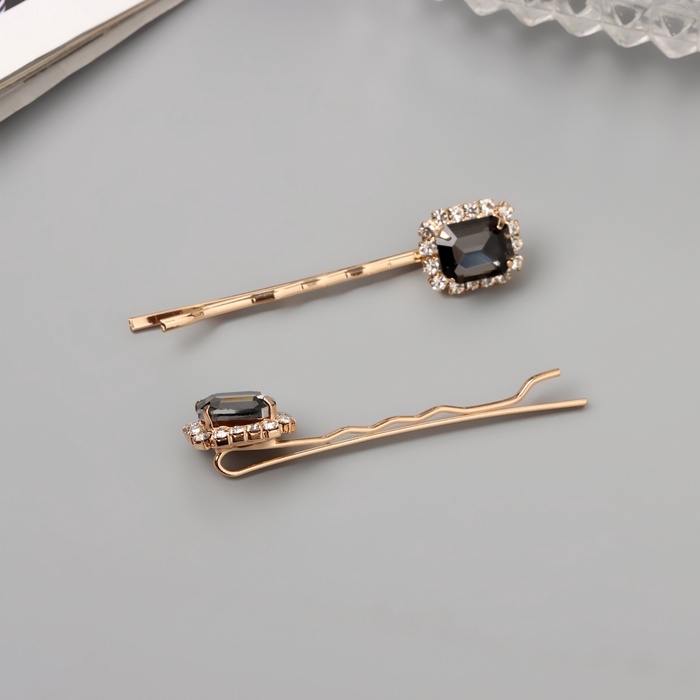 Невидимка для волос «Морвен» (набор 2 шт) грация, 5 см, золото Невидимка для волос «Морвен» (набор 2 шт) грация, 5 см, золото