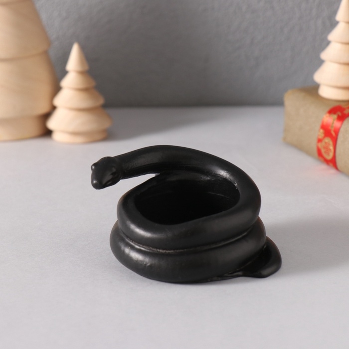 Подсвечник Подсвечник "Змея" крученая мини 4*7*4 см черная