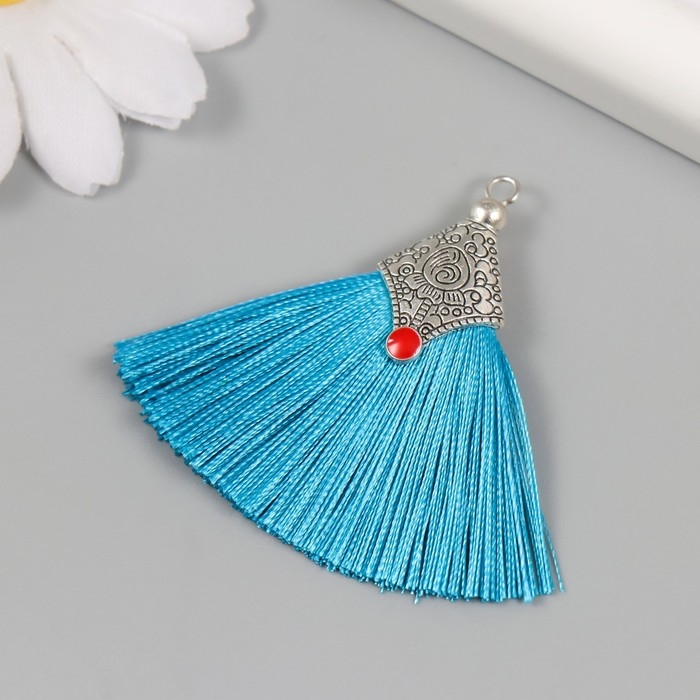 Декор для творчества текстиль Декор для творчества текстиль "Кисть Восток" синий набор 2 шт 1,6х4,5 см