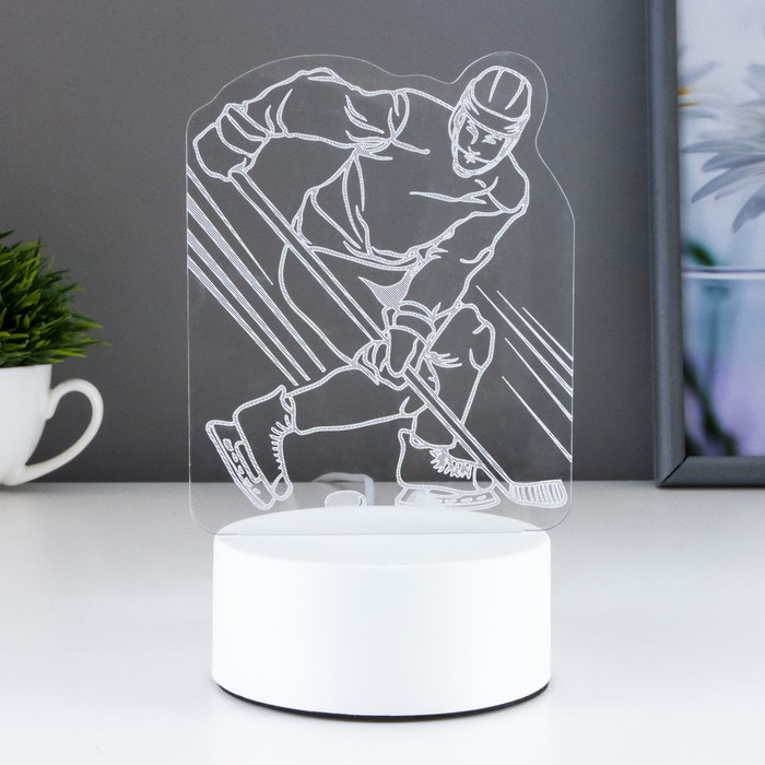 Светильник  Светильник "Хоккеист" LED RGB от сети 9,5х10,5х17 см