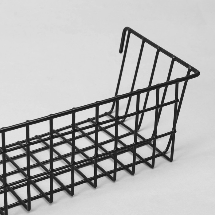 Корзина на сетку, 38,5×13×9,5 см, цвет чёрный Корзина на сетку, 38,5×13×9,5 см, цвет чёрный