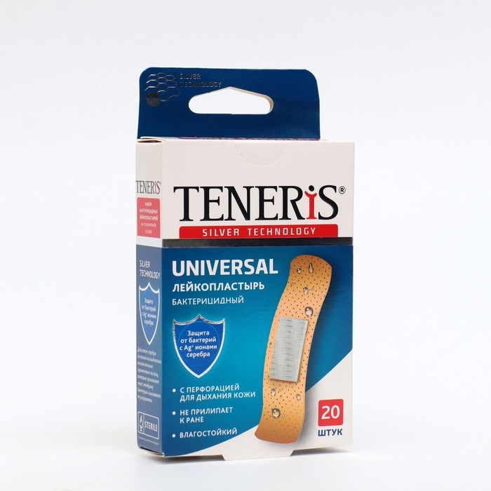 Лейкопластырь бактерицидный Teneris  Лейкопластырь бактерицидный Teneris "Софт Силвер". 20 шт