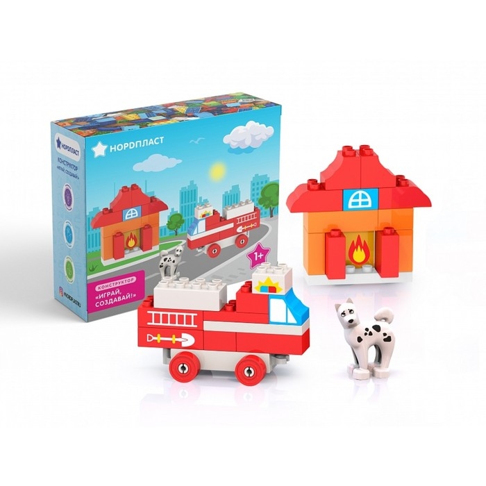 Конструктор «Играй, создавай. Пожарная часть», 25 деталей Конструктор «Играй, создавай. Пожарная часть», 25 деталей