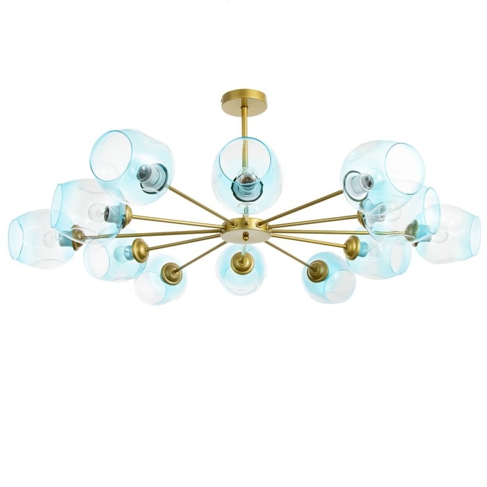 Люстра Люстра "Мурано" 12хЕ27 60Вт золото голубой 105х105х35см BayerLux