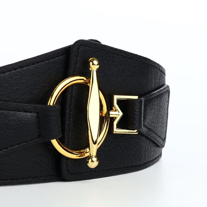 Ремень женский, ширина 8 см, пряжка золото, цвет чёрный Ремень женский, ширина 8 см, пряжка золото, цвет чёрный