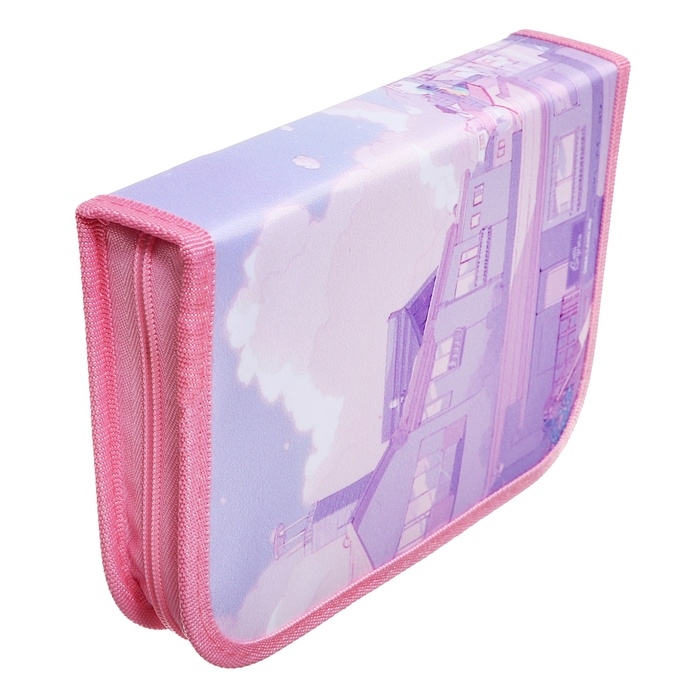 Пенал 3 секции, вкладка внутри, 140 х 210 х 40 мм, тканевый, Calligrata TOP Block Пенал 3 секции, вкладка внутри, 140 х 210 х 40 мм, тканевый, Calligrata TOP Block "Аниме друзья"