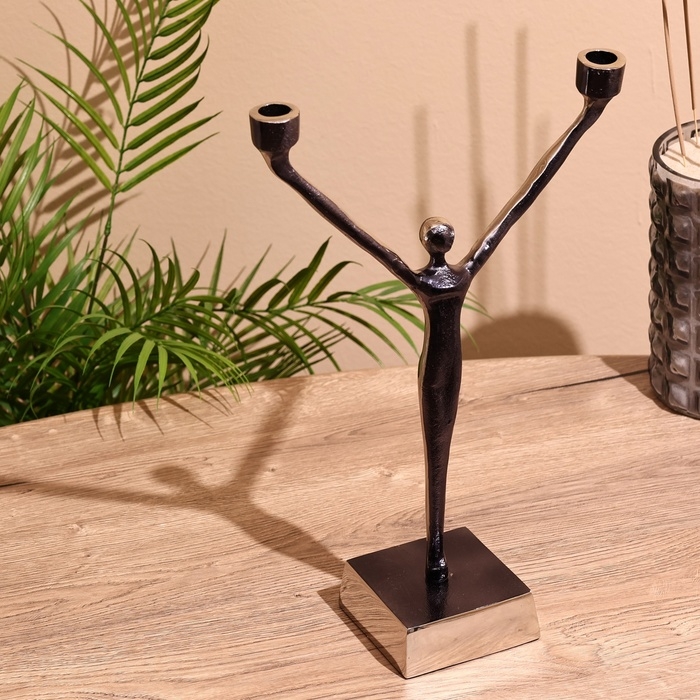 Подсвечник на 2 свечи  Подсвечник на 2 свечи "Ленни" 42 см, металл