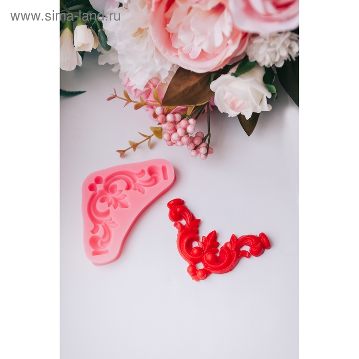 Молд Доляна «Лепнина», силикон, 10,5×6×1 см, цвет розовый Молд Доляна «Лепнина», силикон, 10,5×6×1 см, цвет розовый