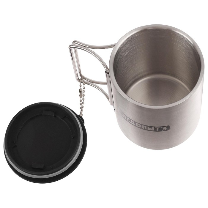 Кружка походная изотермическая «СЛЕДОПЫТ», со складными ручками, 280 мл Кружка походная изотермическая «СЛЕДОПЫТ», со складными ручками, 280 мл