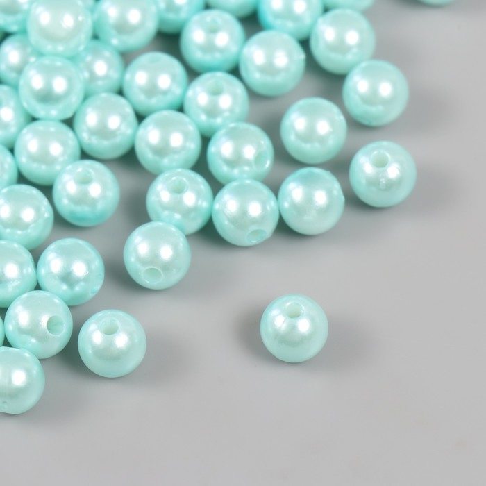 Набор бусин Набор бусин "Жемчуг" d 8 мм, 250 гр, голубой