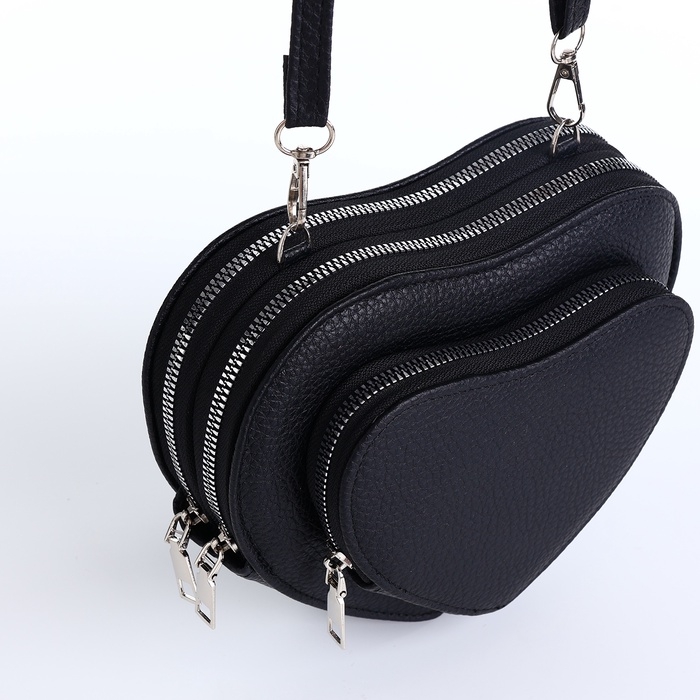 Сумка женская кросс-боди на молнии, цвет чёрный Сумка женская кросс-боди на молнии, цвет чёрный