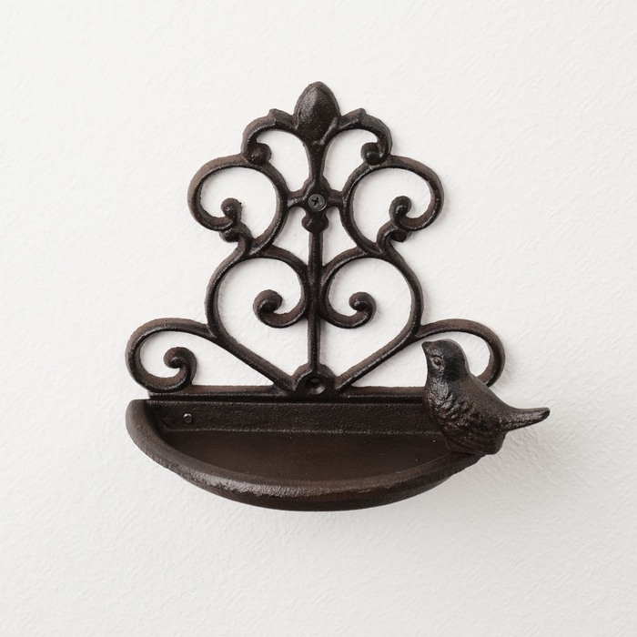 Сувенир металл подставка настенная  Сувенир металл подставка настенная "Птенчик и узоры" 17,5х18х10 см