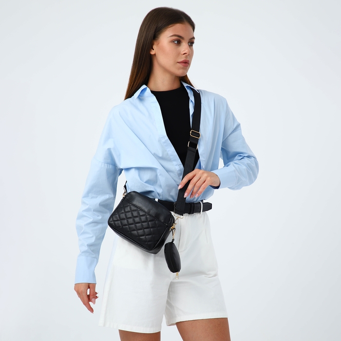 Сумка кросс-боди на молнии, цвет чёрный Сумка кросс-боди на молнии, цвет чёрный