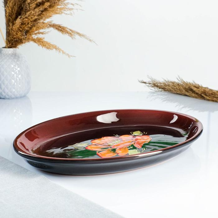 Набор горшков  Набор горшков "Подарочный" 4х0,5л / 34,5х24,5см, мак на черном