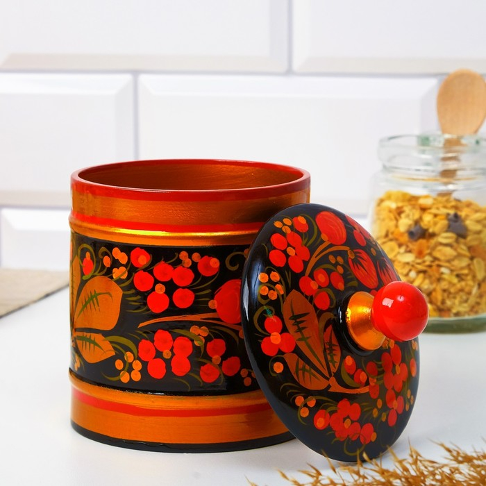 Кадочка «Земляничка», средняя, 8,5×15 см, хохлома Кадочка «Земляничка», средняя, 8,5×15 см, хохлома