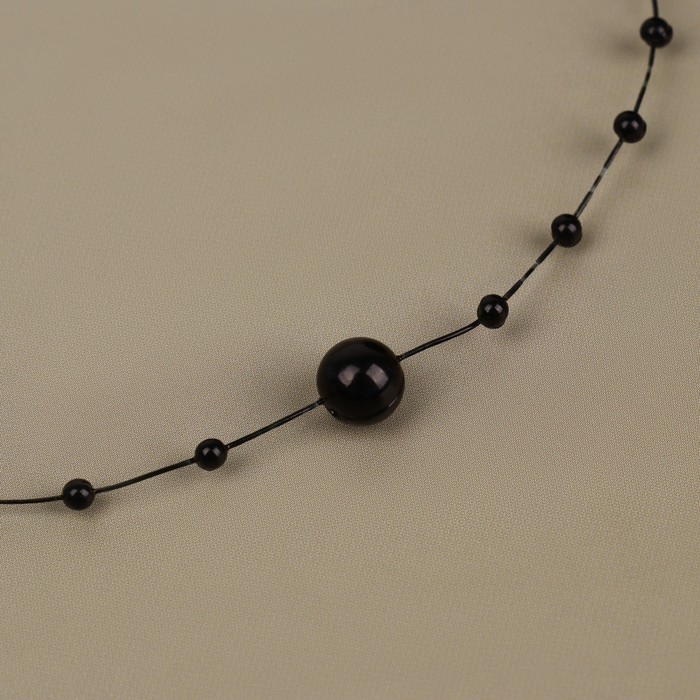 Жемчуг на леске, 3/8 мм, 9 ± 0,5 м, цвет чёрный Жемчуг на леске, 3/8 мм, 9 ± 0,5 м, цвет чёрный