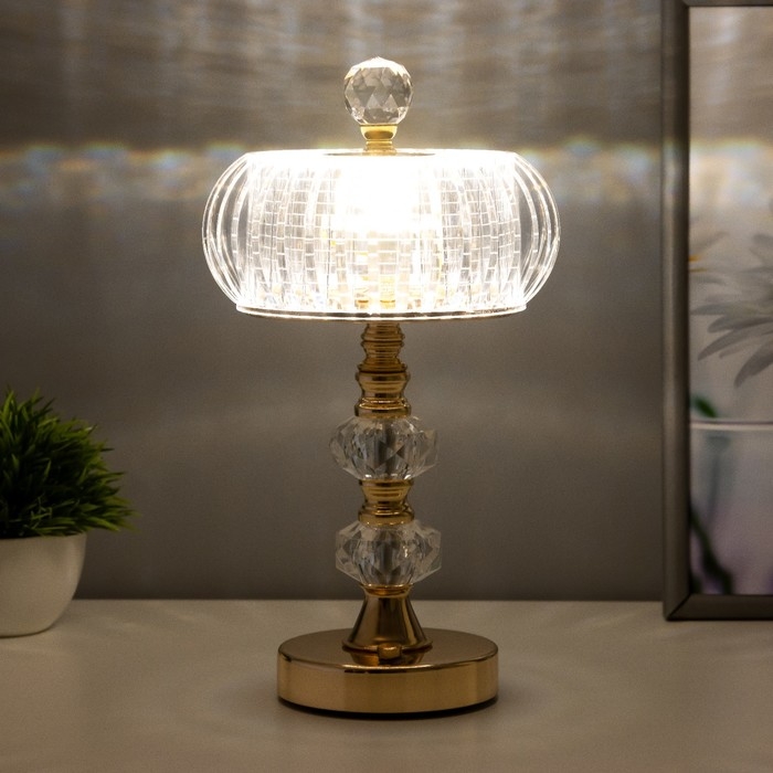 Настольная лампа сенсорная Настольная лампа сенсорная "Ренди" LED 3Вт 3000-6000К USB АКБ диммер золото 15,5х15,5х30 см 102220