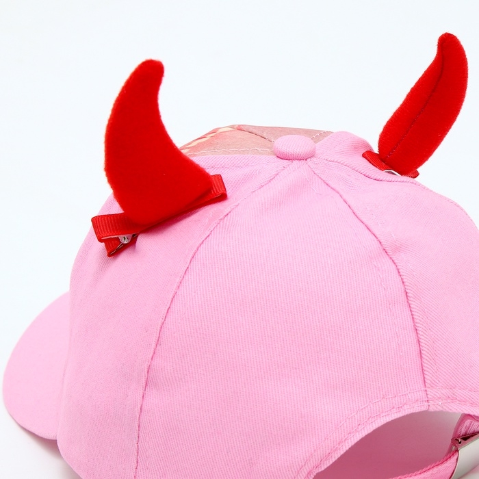 Кепка детская для девочки «Чертенок» аниме с заколками, р-р 52-54 5-7 лет