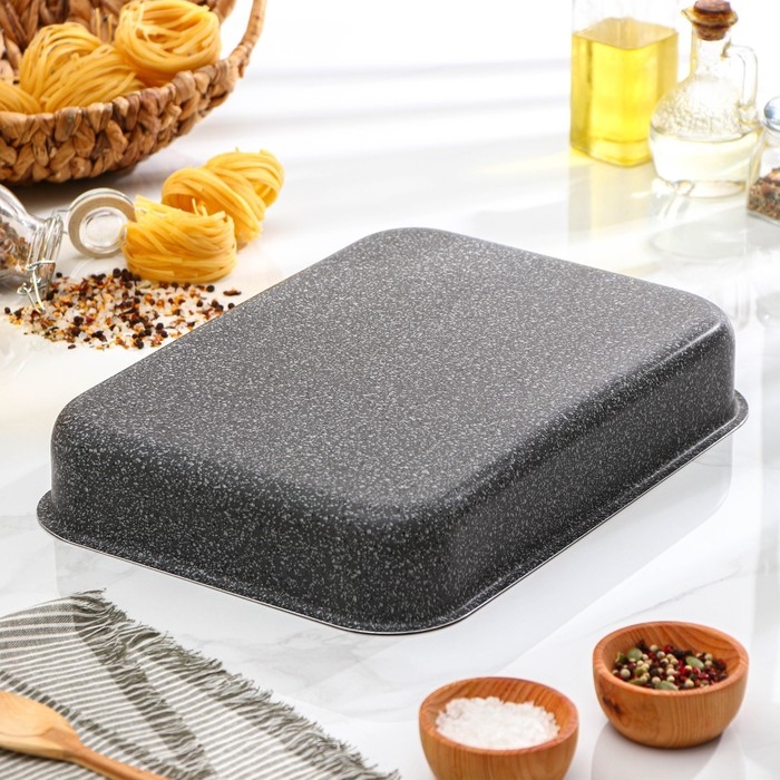 Противень Onyx, 27,5×36×6,2 см, антипригарное покрытие, цвет серый Противень Onyx, 27,5×36×6,2 см, антипригарное покрытие, цвет серый